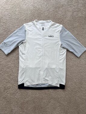 Men’s White & Light Gray Performance Cycling Jersey